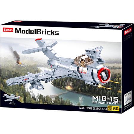 Sluban M38-B0983 - Mig 15 - 583 onderdelen - Lego Compatibel - Bouwdoos