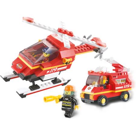Sluban brandweerhelicopter en wagen, B0219