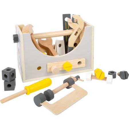 2-in-1 gereedschapskist Miniwob - Houten speelgoed vanaf 3 jaar