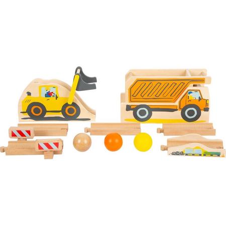 Houten knikkerbaan bouwplaats - Junior Marble Run - Houten speelgoed vanaf 1,5 jaar