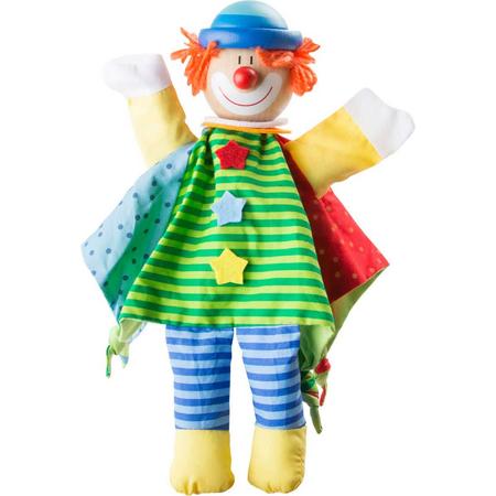 Small Foot Handpop Clown 32 cm groen/blauw