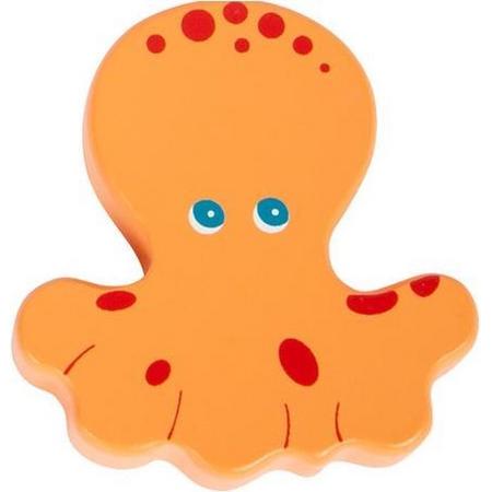 Small Foot Rammelaar Octopus 8 X 6,5 Cm Hout Oranje