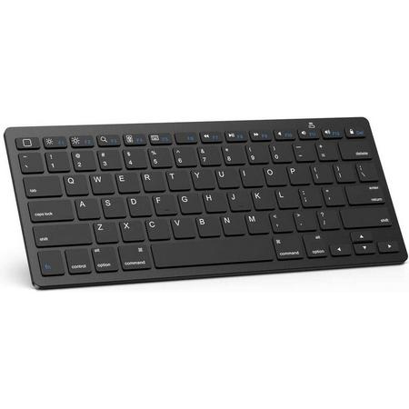 Draadloze Keyboard - Trendy Wireless / Bluetooth Keyboard geschikt voor Windows, iOS en Android - Zwart
