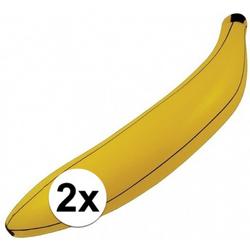 2x Opblaasbare banaan/bananen 80 cm