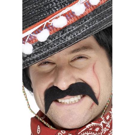2x stuks mexicaanse/cowboy verkleed nep/plak snor - verkleed accessoires snorren