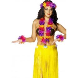 6x stuks hawaii thema verkleed kransen set - Carnaval of thema feestje spullen