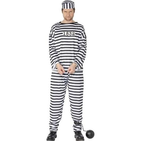Boeven kostuum / verkleedpak voor heren - gevangeniskleding 48-50 (M)