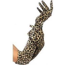 Bruine luipaard print handschoenen
