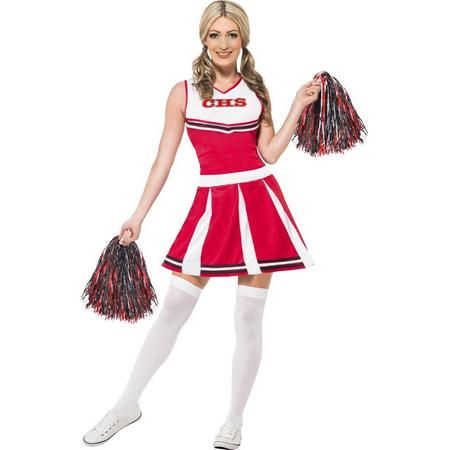 Cheerleader kostuum - Carnavalskleding - maat M - 40-42 - Rood/Wit