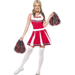 Cheerleader kostuuum - Jurkje & pompoms - Verkleedkleding dames - maat S - 36-38