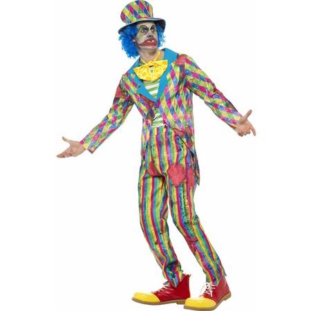Gestreept horror clowns kostuum / outfit voor mannen 48-50 (m)