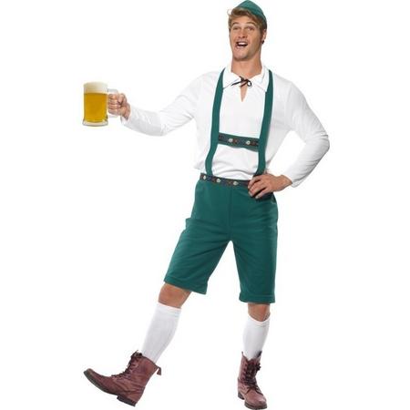 Groene Oktoberfest lederhosen voor heren - Bierfeest kleding 48-50 (M)