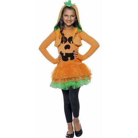 Halloween - Halloween pompoen kostuum / verkleedpak voor meisjes 130-143 (7-9 jaar)