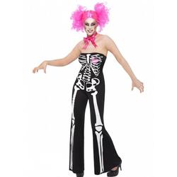 Halloween Skelet jumpsuit voor dames 40-42 (m)