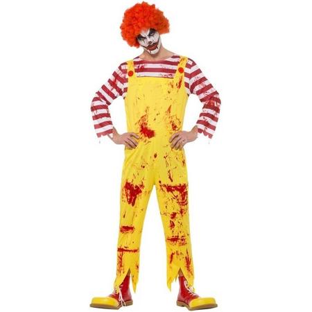 Horror clown kostuum rood/geel voor heren 52-54 (L)