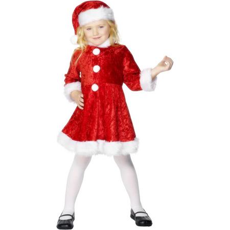 Kerstvrouw mini kerstkleding kind - Smiffys - Rood - Large