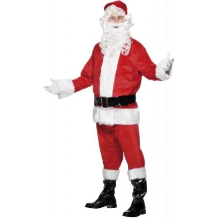 Luxe kerstman kostuum van velours 48-50 (m)