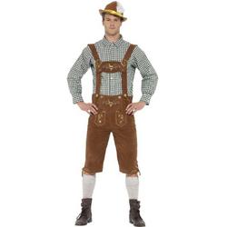 Oktoberfest - Luxe Oktoberfest lederhosen met blouse voor heren - Bierfeest kostuum 52-54 (L)