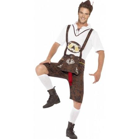 Oktoberfest Funny lederhosen kostuum voor heren 48-50 (m) - lederhose
