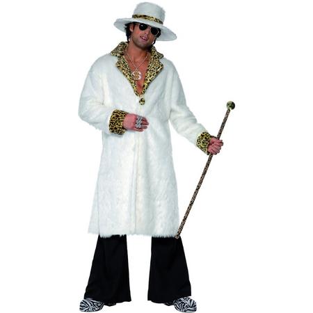 Pimp Costume, White And Leopard Ski