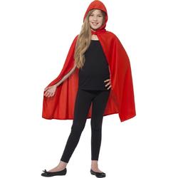 Rode cape voor jongens en meisjes - Roodkapje cape voor kinderen maat 128 - 140