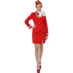 Rood stewardessen kostuum voor vrouwen - Verkleedkleding - Large