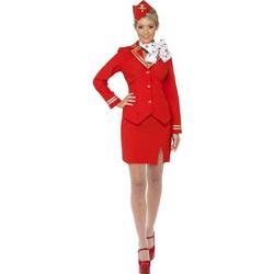 Rood stewardessen kostuum voor vrouwen - Verkleedkleding - Small maat 34-36