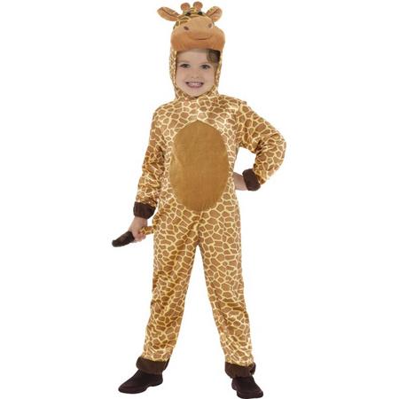 SMIFFYS - Beige en gele giraffe outfit voor kinderen - 116/128 (4-6 jaar) - Kinderkostuums