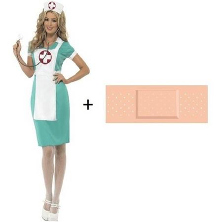 Sexy zuster / verpleegster jurkje / kostuum - maat L/XL (40-42) - incl. gratis pleister sticker