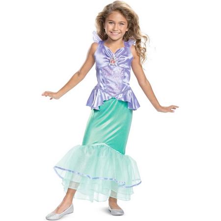 Smiffys - Ariel de Zeemeermin Kostuum - Mooie Disney Kleine Zeemeermin Ariel Deluxe - Meisje - groen,paars - Medium - Carnavalskleding - Verkleedkleding