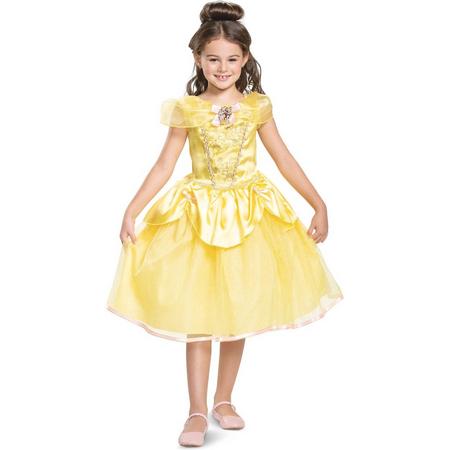 Smiffys - Belle & Het Beest Kostuum - Prinses Disney Beauty And The Beast Belle Deluxe - Meisje - geel - Medium - Carnavalskleding - Verkleedkleding