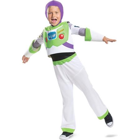 Smiffys - Toy Story Kostuum - Disney Toy Story Buzz Lightyear Deluxe Fly To The Moon - Jongen - groen,paars,wit / beige - Maat 116 - Carnavalskleding - Verkleedkleding