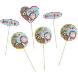   Feestdecoratie Masha and The Bear Tableware Party Cupcake Toppers Multicolours