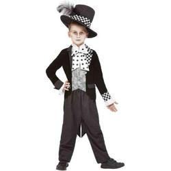   Kinder Kostuum -Kids tm 12 jaar- Dark Mad Hatter Zwart/Wit
