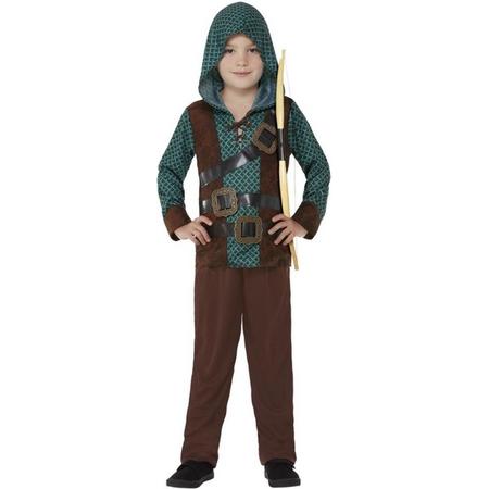 Smiffys Kinder Kostuum -Kids tm 12 jaar- Deluxe Forest Archer Groen/Bruin