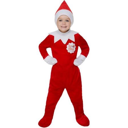 Smiffys Kinder Kostuum -Kids tm 12 jaar- Elf On The Shelf Boy Rood