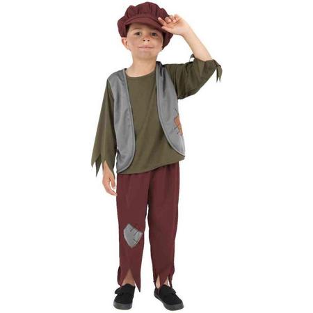 Smiffys Kinder Kostuum -Kids tm 12 jaar- Victorian Poor Boy Groen