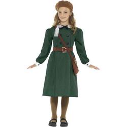   Kinder Kostuum -Kids tm 12 jaar- WW2 Evacuee Girl Groen
