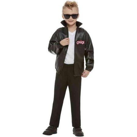 Smiffys Kinder Kostuum -Kids tm 14 jaar- Grease T-Birds Jacket Zwart