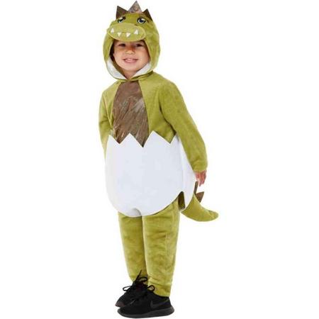 Smiffys Kinder Kostuum -Kids tm 2 jaar- Deluxe Toddler Hatching Dino Groen