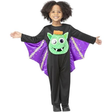 Smiffys Kinder Kostuum -Kids tm 2 jaar- Googly Eyed Bat Zwart
