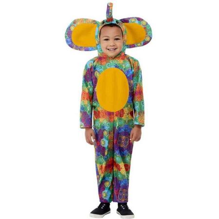 Smiffys Kinder Kostuum -Kids tm 2 jaar- Toddler Colourful Elephant Multicolours