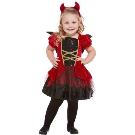 Smiffys Kinder Kostuum -Kids tm 2 jaar- Toddler Devil Rood