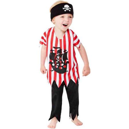 Smiffys Kinder Kostuum -Kids tm 2 jaar- Toddler Jolly Pirate Multicolours