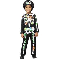   Kinder Kostuum -Kids tm 4 jaar- Jungle Skeleton Zwart