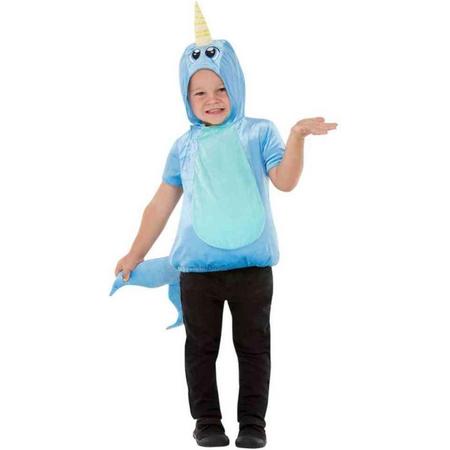 Smiffys Kinder Kostuum -Kids tm 4 jaar- Toddler Narwhal Blauw