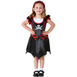   Kinder Kostuum -Kids tm 4 jaar- Toddler Pirate Skull & Crossbones Zwart