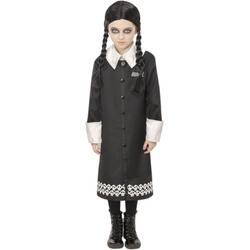   Kinder Kostuum -Kids tm 6 jaar- Addams Family Wednesday Zwart