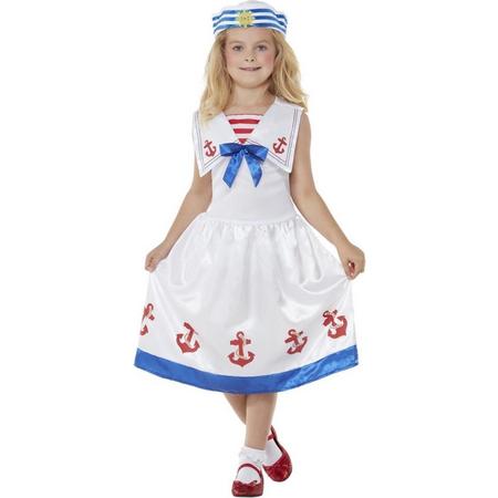 Smiffys Kinder Kostuum -Kids tm 6 jaar- High Seas Sailor Wit