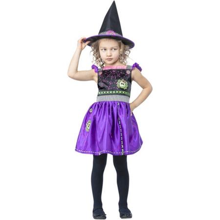 Smiffys Kinder Kostuum -Kids tm 6 jaar- Stitch Witch Zwart/Paars